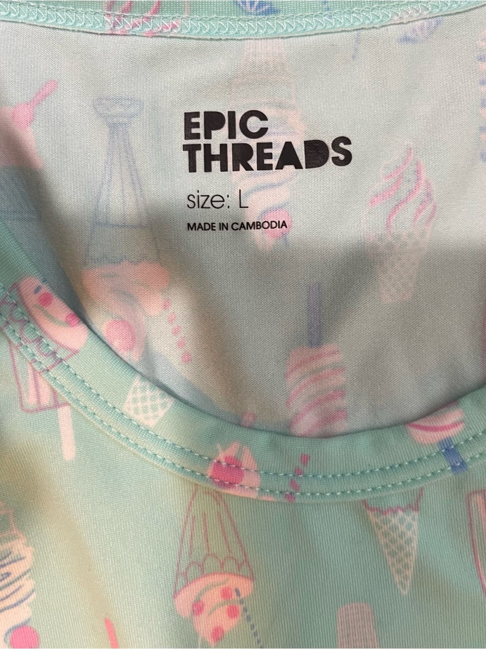 Epic Threads Mint and Pink Ice Cream Print Ruffle Dress - Picture 2 of 2